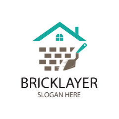 bricklayer logo design vector