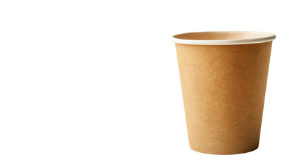 Brown paper cup on transparent background