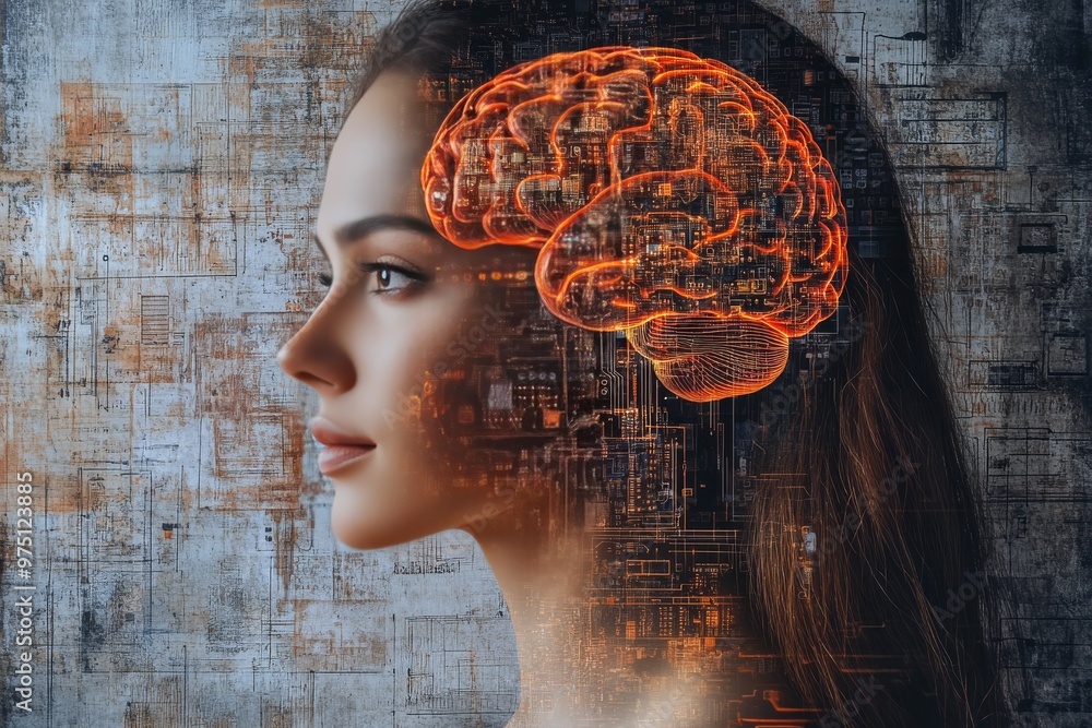 Poster biophotonics cognitive technology cortical mapping biomechatronics and neuroprocessor woman’s profil