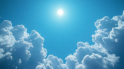this Blue sky background with a few fluffy clouds, ideal for uplifting and clean design themes.