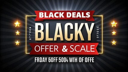Black friday sale ribbon banners collection isolated. Vector price tags isolated on black background. Top view of Black torn paper and the text black friday on a red background. Black Friday 