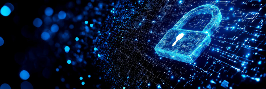 Data Protection Day. Computer and padlock shield element. Secure internet connection. Cybersecurity and privacy concepts to protect data. Safe information exchange and data storage concept