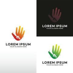 Fototapeta premium hands rocket logo Icon design template illustration