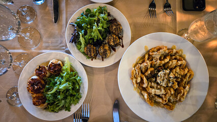 A mix of appetizers