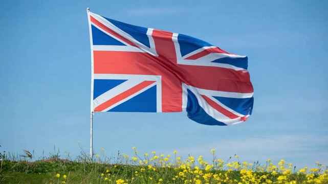 British flag in the wind