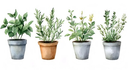Obraz premium herb plant in pots