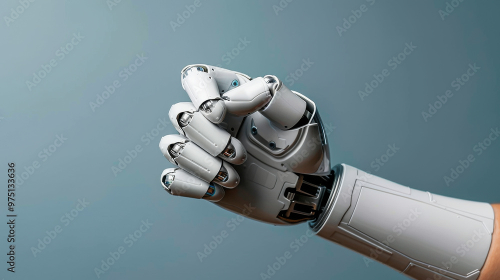 Aufkleber a close-up of an advanced robotic hand with a sleek, futuristic design, representing cutting-edge te
