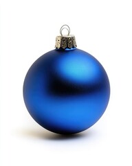 Vibrant Blue Christmas Ornament Isolated on White Background for Holiday Decoration and Festive Celebrations