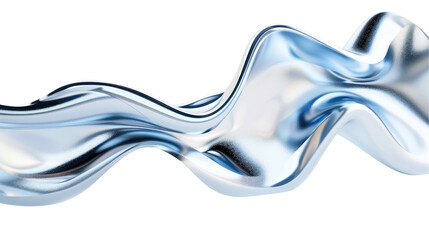 A smooth, flowing metallic wave with a reflective surface.