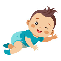 Obraz premium Cute baby lying on his back