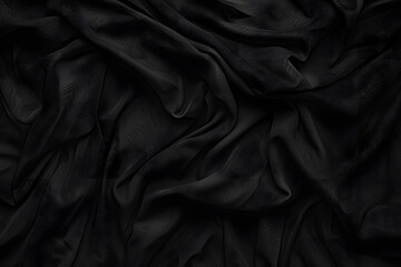 Obraz premium Elegant black fabric background with smooth texture and subtle folds creating a luxurious and refined design
