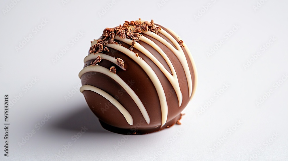 Canvas Prints   A close-up image displays a chocolate ball covered in white frosting and adorned with chocolate sprinkles