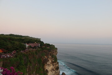 sunset on the coast of island