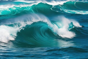 Fototapeta premium Stunning Ocean Currents in Cerulean and Aquatic Green for Dynamic Water Wave Visuals