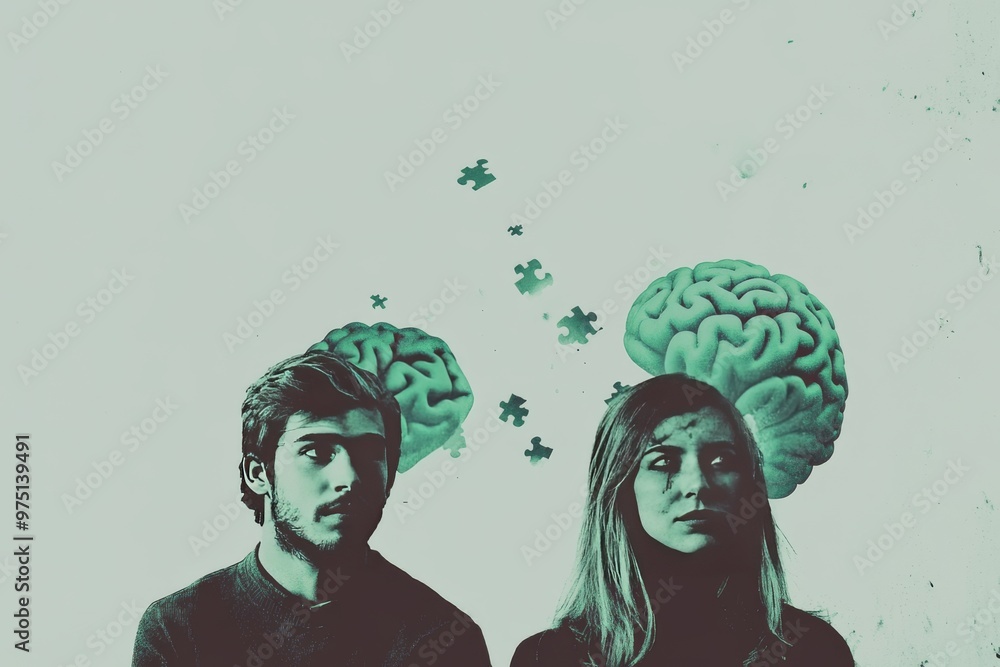 Poster abstract figures with glowing brain and stars in the background symbolizing the limitless potential 