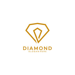 Fototapeta premium Diamond symbol. Geometric jewelry icon. Vector design template.