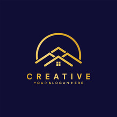 Home real estate logotype design. Vector template