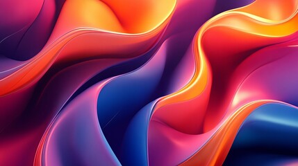 Abstract Wavy Pattern with Vivid Hues of Red, Orange, Blue, and Purple