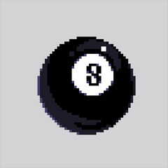 Obraz premium Pixel art illustration Billiard Ball. Pixelated Pool Ball. Number 8 Billiard Pool Ball pixelated for the pixel art game and icon for website and video game. old school retro.