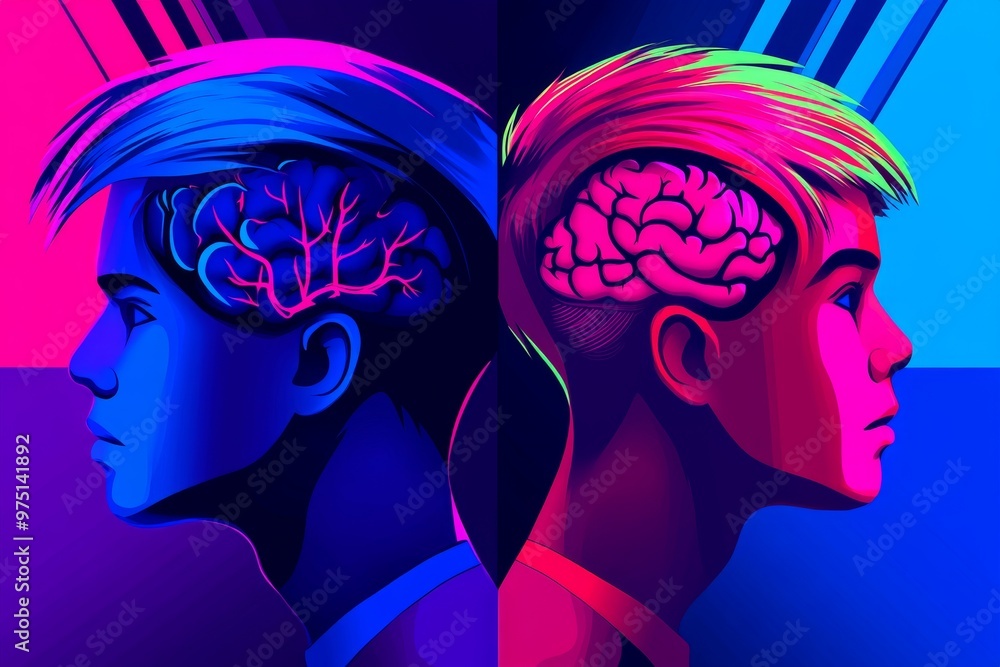 Poster abstract brain with cracks and golden neural connections symbolizing the fragility of mental health 
