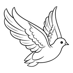 Obraz premium Elegant vector outline of a dove icon for versatile use.