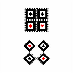 Fototapeta premium Unique club poker logo design with pixel concept.