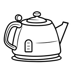 Fototapeta premium Classic kettle outline icon in vector format for kitchen designs.