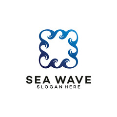 Vector abstract design template for wave. Wave circle icon.