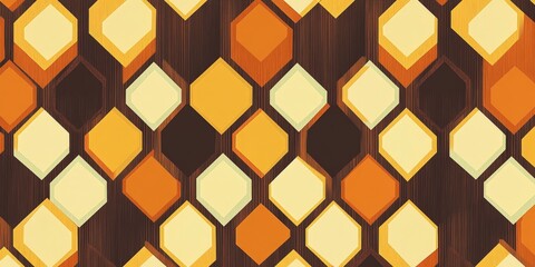 Geometric Pattern with Yellow, Orange, and Brown Hues.