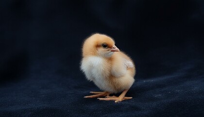 Obraz premium よちよち歩く黄色いひよこ