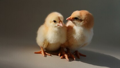 Fototapeta premium よちよち歩く黄色いひよこ