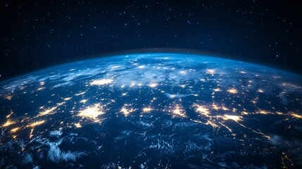 Obraz premium Earth at Night from Space.