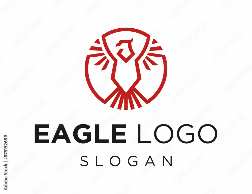 Poster logo about eagle on a white background. created using the coreldraw application.