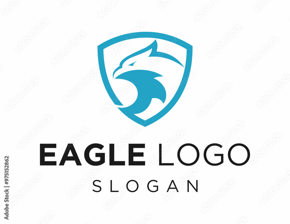 Poster logo about eagle on a white background. created using the coreldraw application.