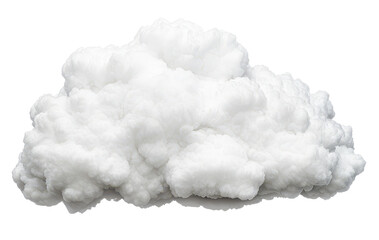 A fluffy white cloud with a soft appearance, perfect for conveying serenity and tranquility in design.
