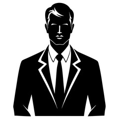 Business man silhouette style vector art in white background