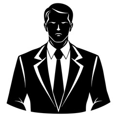 Business man silhouette style vector art in white background