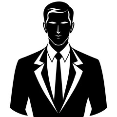 Business man silhouette style vector art in white background