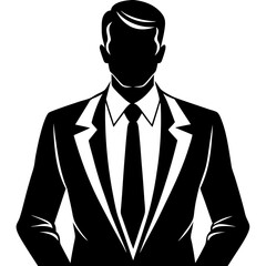 Business man silhouette style vector art in white background