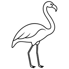 Obraz premium Flamingo line art vector 