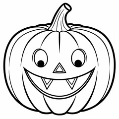 Halloween pumpkin style outline drawing