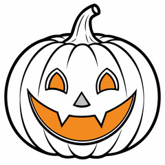Halloween pumpkin style outline drawing
