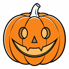 Halloween pumpkin style outline drawing