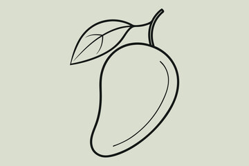 Mango line art minimalist vector style