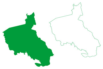 Paramirim municipality (Bahia state, Municipalities of Brazil, Federative Republic of Brazil) map vector illustration, scribble sketch Paramirim map