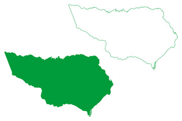 Paripueira municipality (Alagoas state, Municipalities of Brazil, Federative Republic of Brazil) map vector illustration, scribble sketch Paripueira map