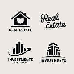 Obraz premium Modern Real Estate Logo Set