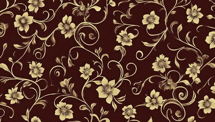 Floral Pattern on Dark Background.