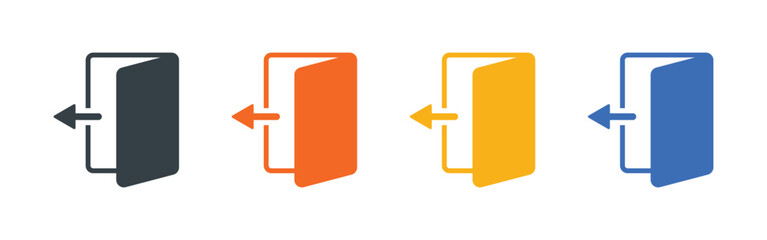 Vector Exit Icon Symbol In Multiple Color