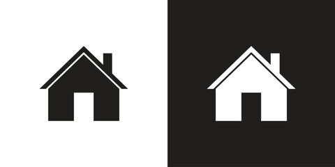 Vector House Icon Symbols Black And White